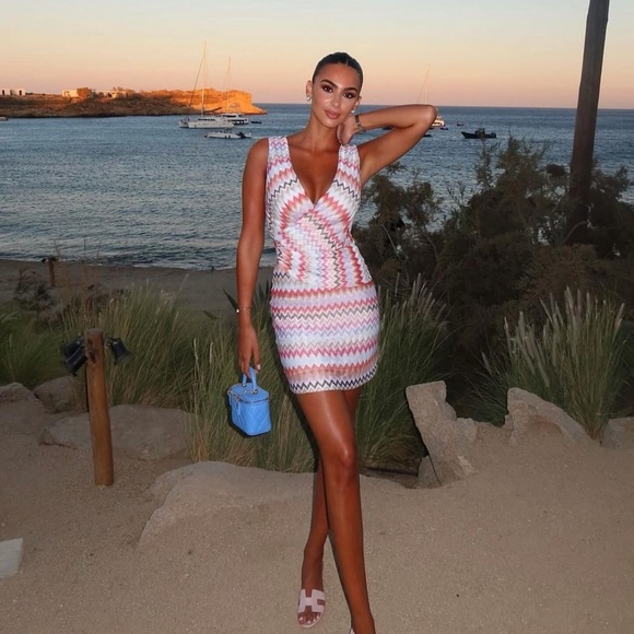 Missoni zig zag chevron knit wrap mini dress - Picture 2 of 7